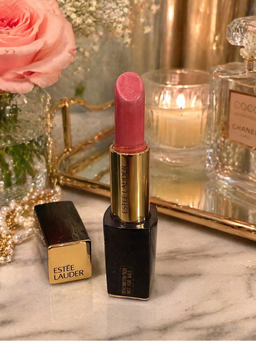 💄✨ Estée Lauder Pure Color Envy Hi-Lustre Lipstick – #221 Pink Parfait ✨💄